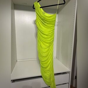 Fashion Nova Neon One-Shoulder Dress